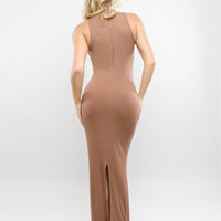 Shapewear Modal Sleeveless Mock Neck Slimming Maxi Dress