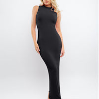 Shapewear Modal Sleeveless Mock Neck Slimming Maxi Dress