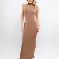 Shapewear Modal Sleeveless Mock Neck Slimming Maxi Dress