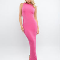 Shapewear Modal Sleeveless Mock Neck Slimming Maxi Dress