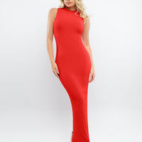 Shapewear Modal Sleeveless Mock Neck Slimming Maxi Dress