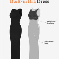 No Shaper Modal Sleeveless Crew Neck Maxi Lounge Dress