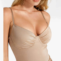 Shapewear Ruched Shine Sculpting Maxi Slip Dress